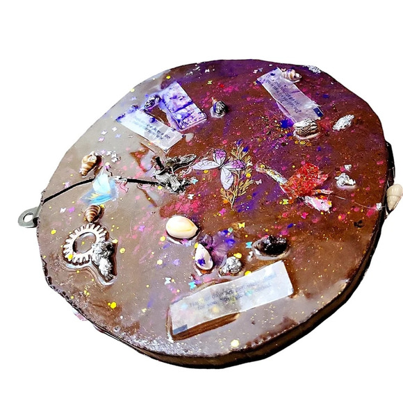 Resin Wood Wall Art Butterflys Fortunes Shells Gears - Picture 2 of 5